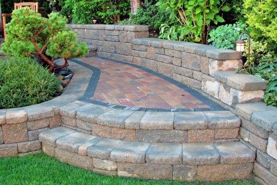 paver walkway in garden